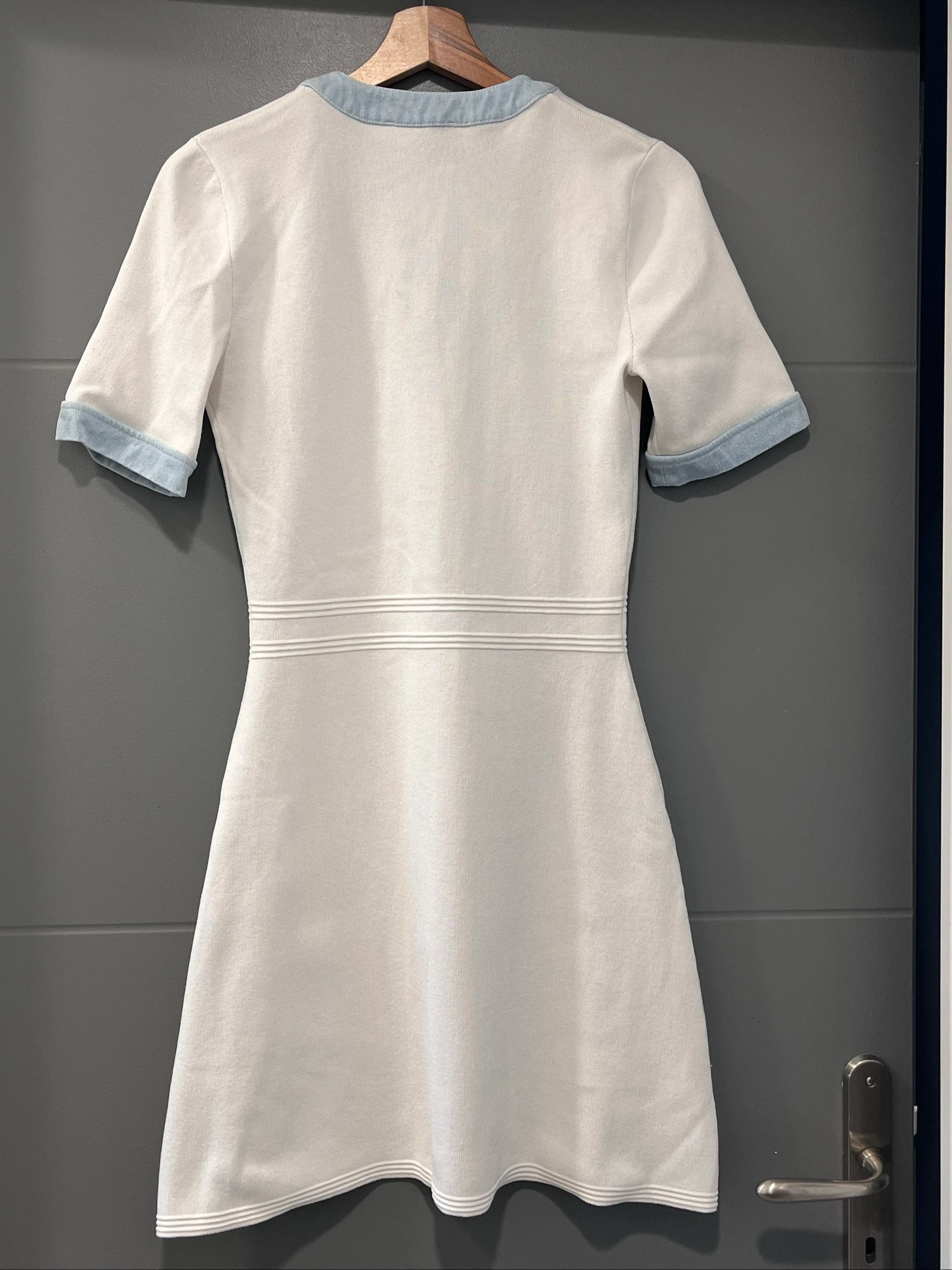 Vestido polo branco e azul Morgan / 251-RMROME TXS – photo 2